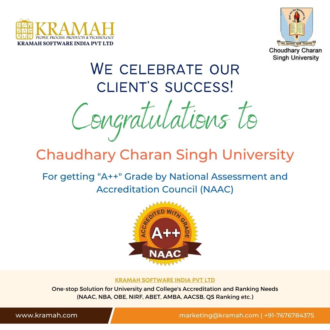 Chaudhary Charan Singh University NAAC A++ Certificate