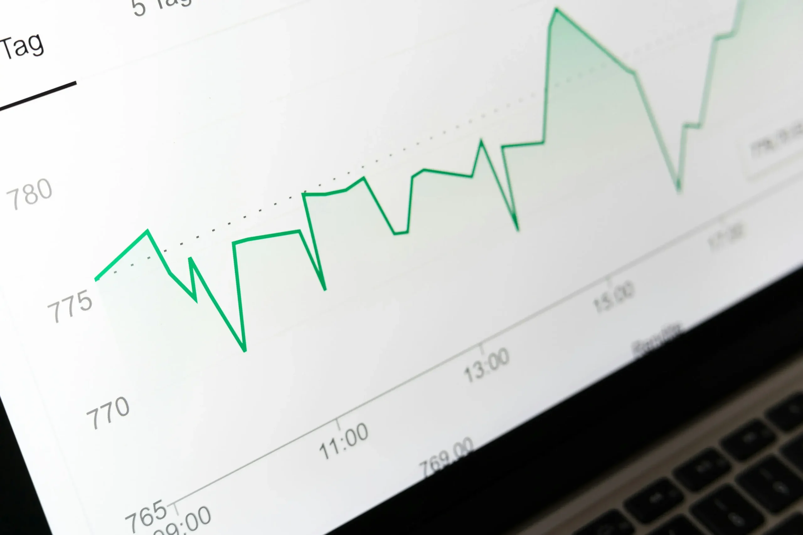representation of data visualisation in laptop screen
